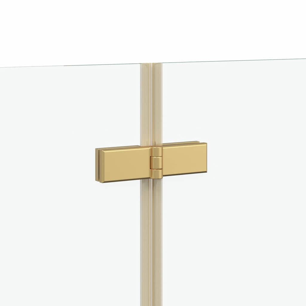 vidaXL Shower Enclosure Gold 130 x 138 cm ESG Glass and Aluminium