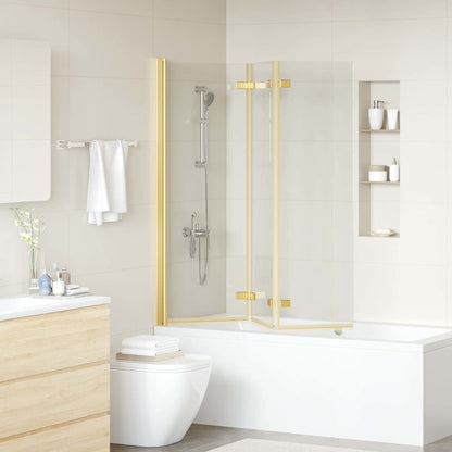 vidaXL Shower Enclosure Gold 130 x 138 cm ESG Glass and Aluminium