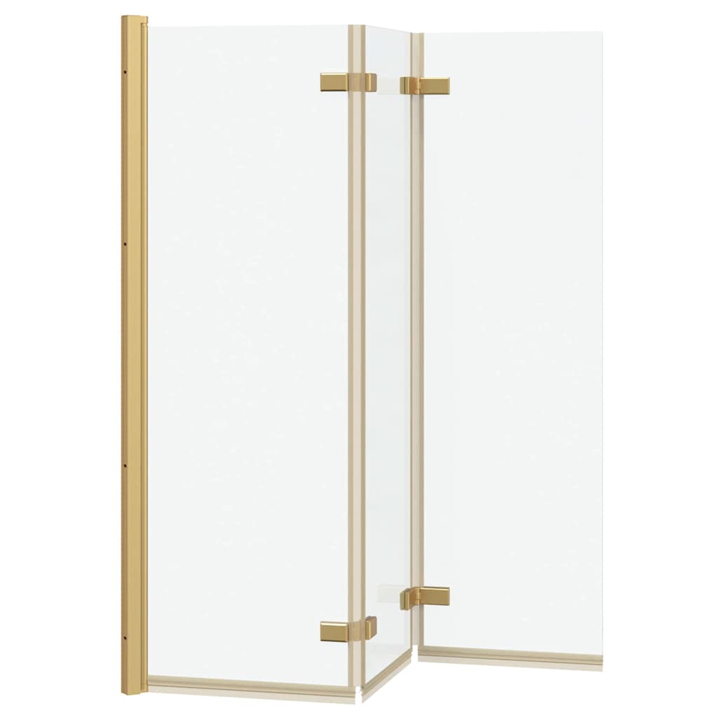 vidaXL Shower Enclosure Gold 130 x 138 cm ESG Glass and Aluminium