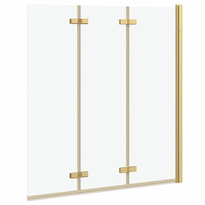 vidaXL Shower Enclosure Gold 130 x 138 cm ESG Glass and Aluminium