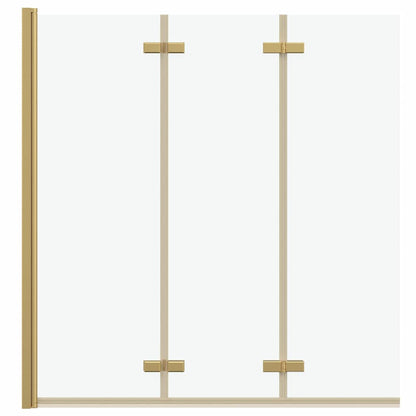 vidaXL Shower Enclosure Gold 130 x 138 cm ESG Glass and Aluminium