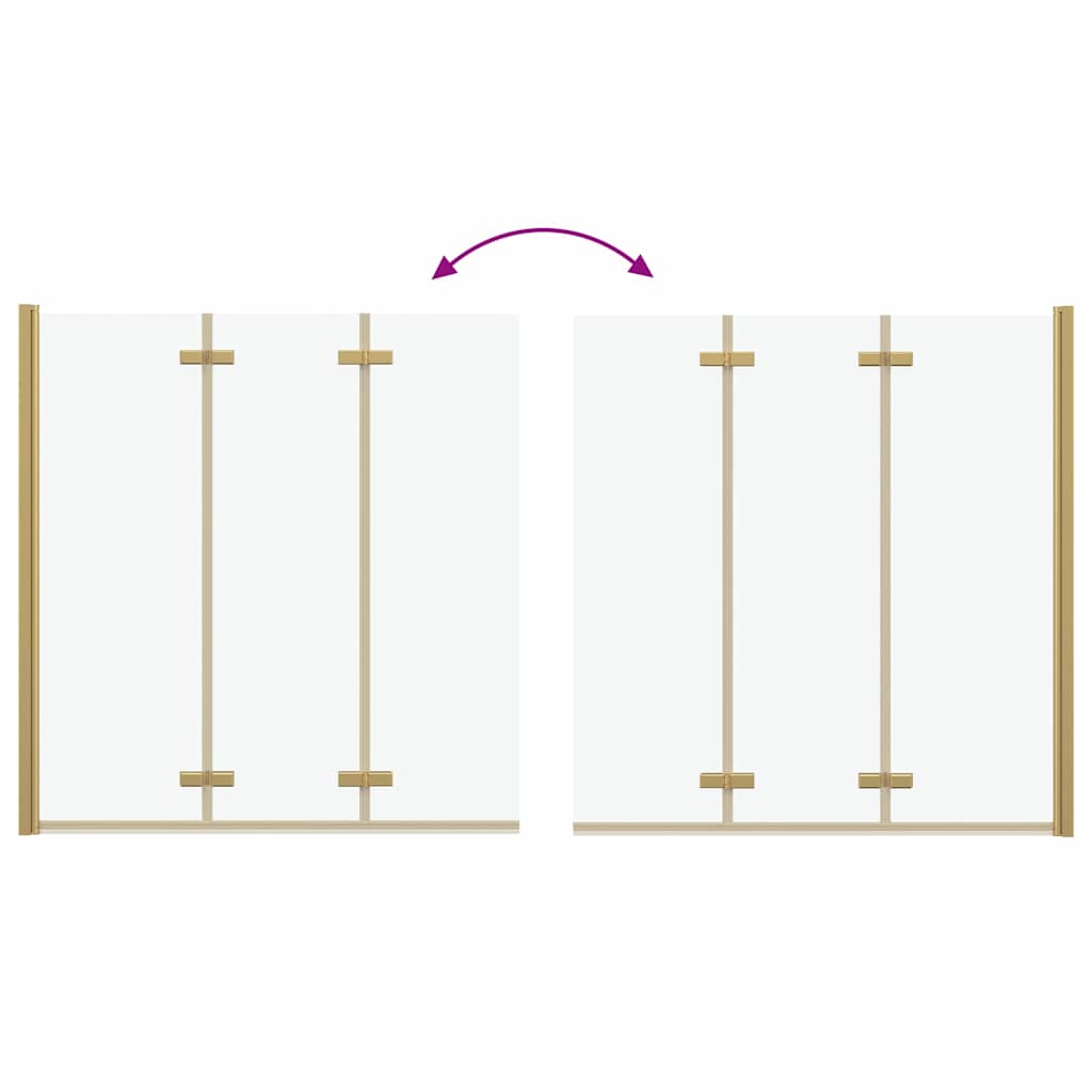 vidaXL Shower Enclosure Gold 130 x 138 cm ESG Glass and Aluminium