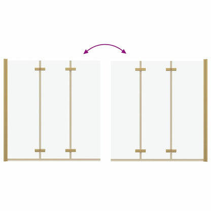 vidaXL Shower Enclosure Gold 130 x 138 cm ESG Glass and Aluminium