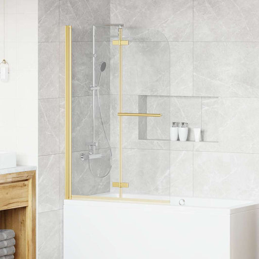 vidaXL Shower Enclosure Transparent and Gold 95 x 140 cm