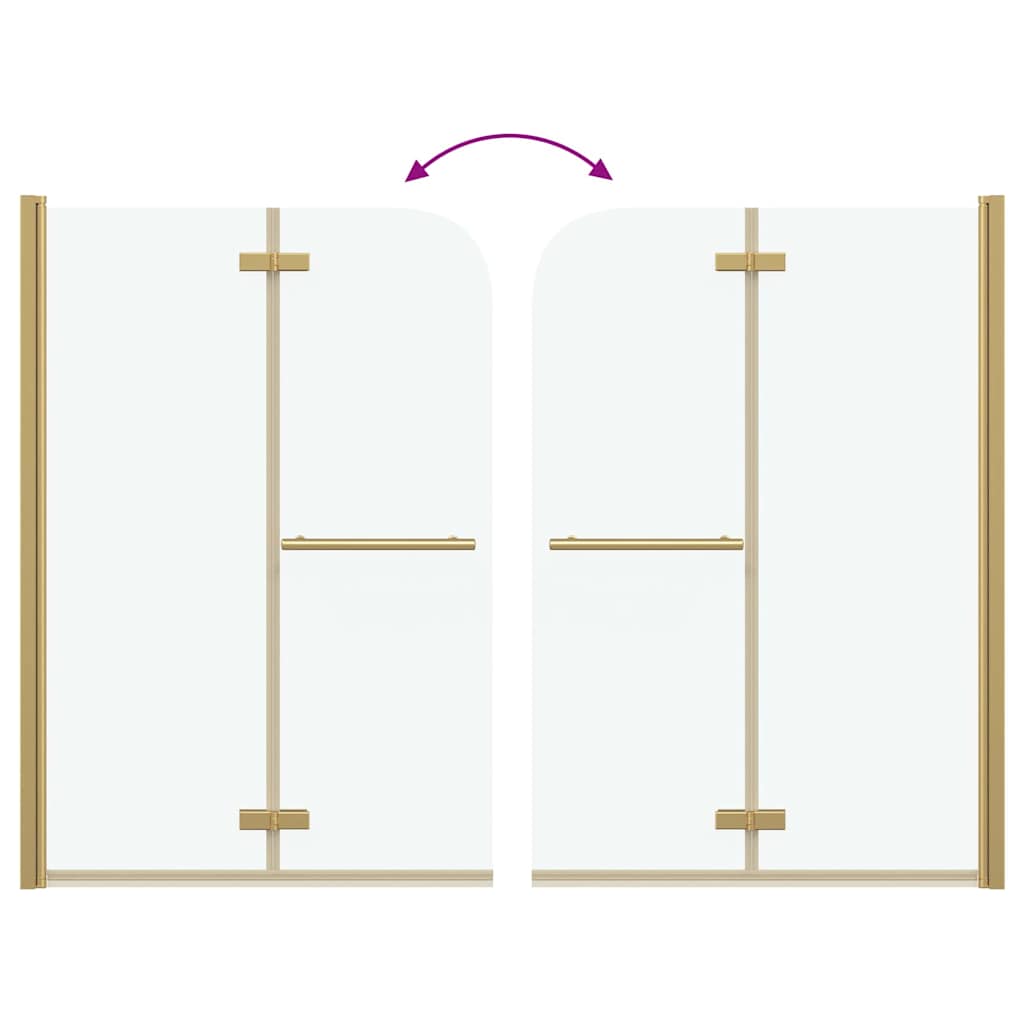 vidaXL Shower Enclosure Gold 95 x 140 cm ESG Glass and Aluminium