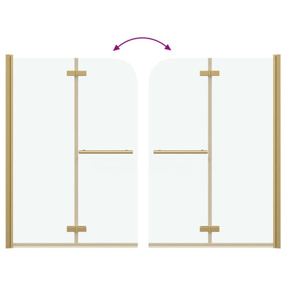 vidaXL Shower Enclosure Gold 95 x 140 cm ESG Glass and Aluminium