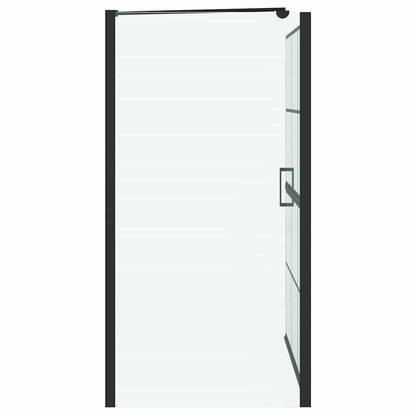 vidaXL Bath Shower Screen Black and transparent 100 x 67 x 129.5 cm