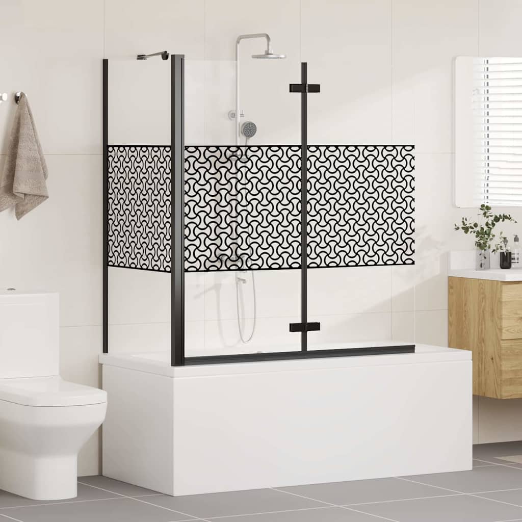 vidaXL Bath Enclosure Geometric Manual Black 120 x 67 x 129 cm