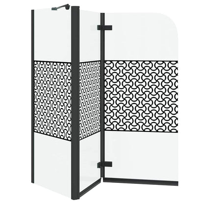vidaXL Bath Enclosure Geometric Manual Black 120 x 67 x 129 cm