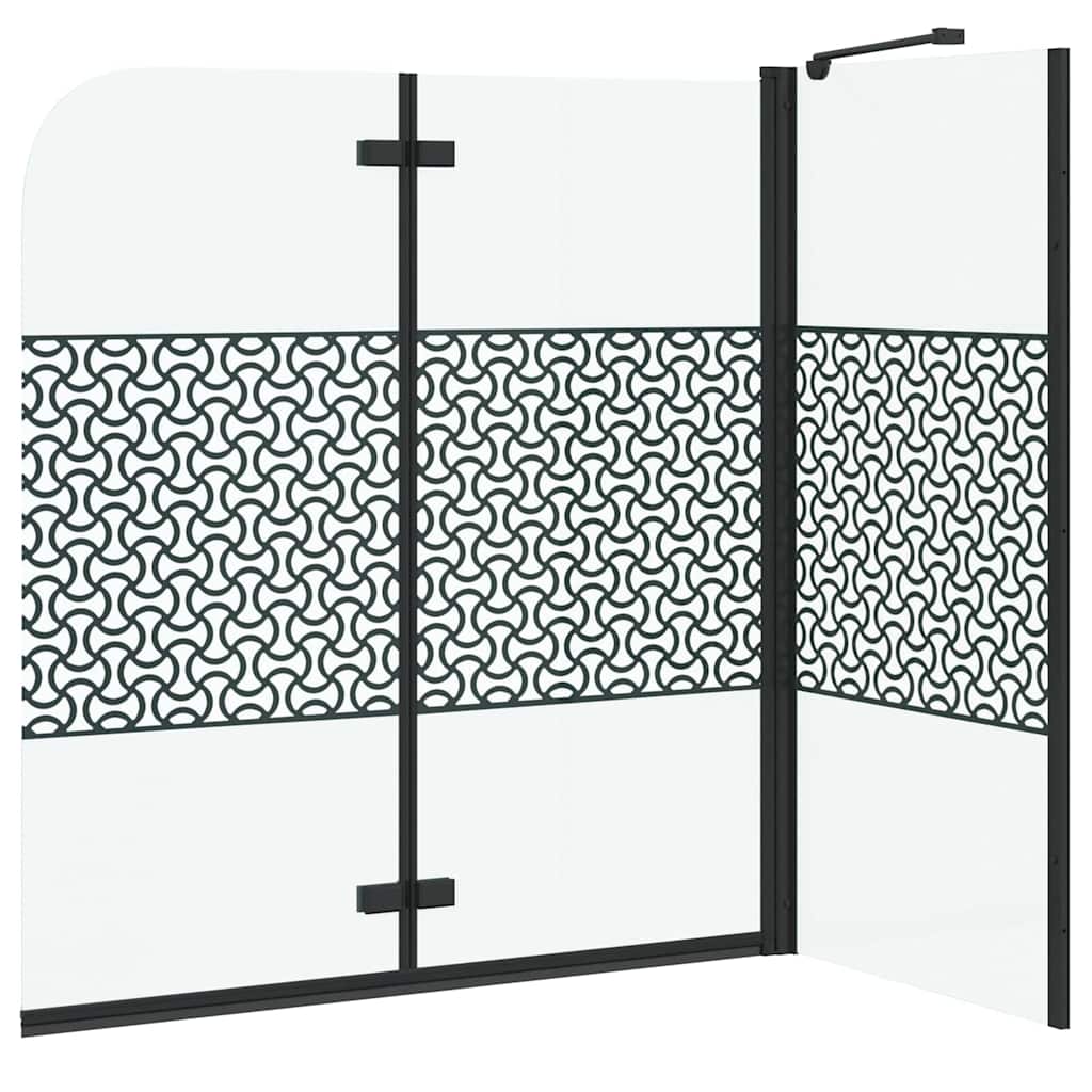 vidaXL Bath Enclosure Geometric Manual Black 120 x 67 x 129 cm