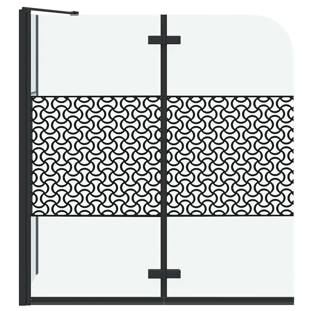 vidaXL Bath Enclosure Geometric Manual Black 120 x 67 x 129 cm