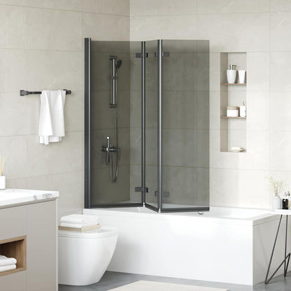 vidaXL Shower Enclosure Black 130 x 138 cm ESG Glass and Aluminium