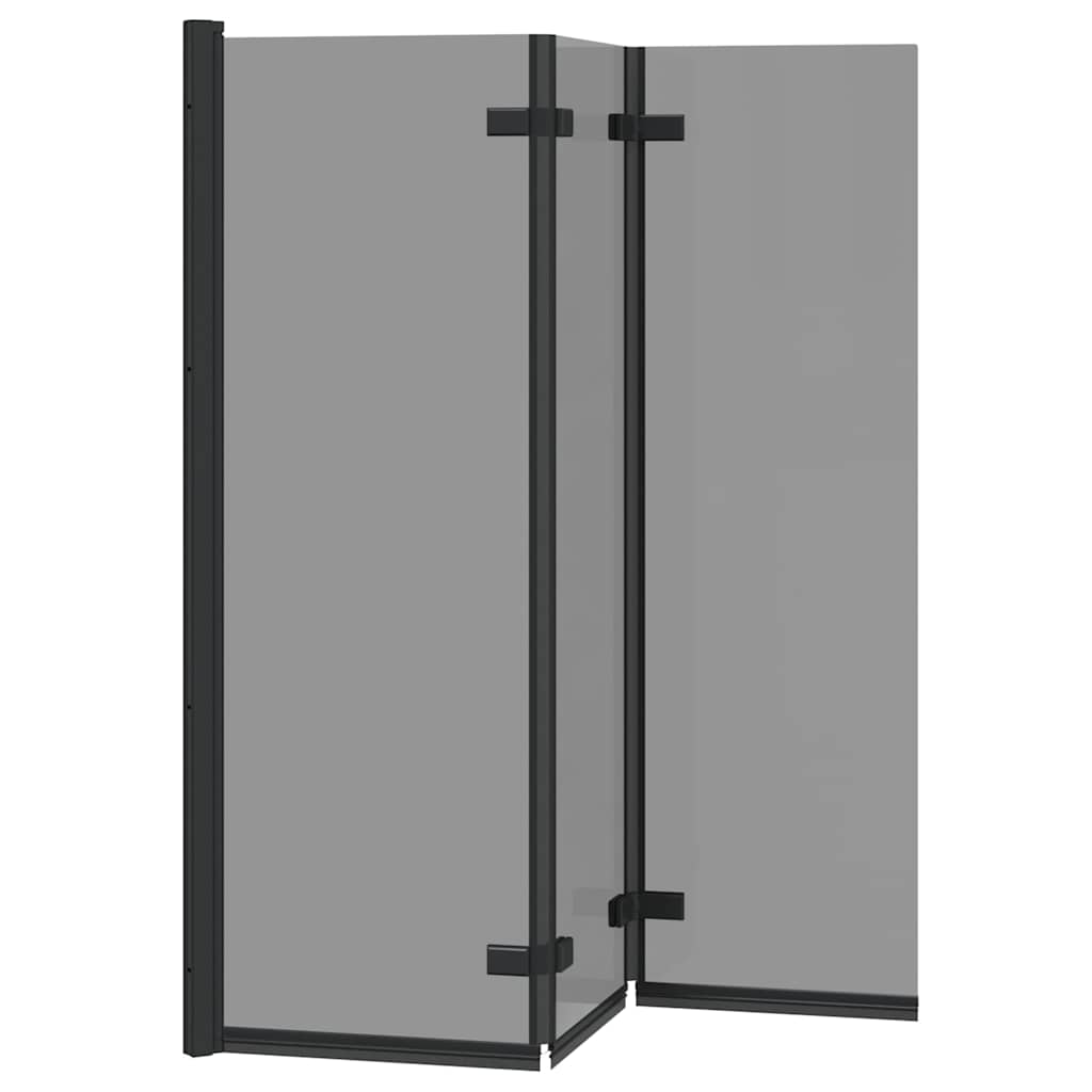 vidaXL Shower Enclosure Black 130 x 138 cm ESG Glass and Aluminium