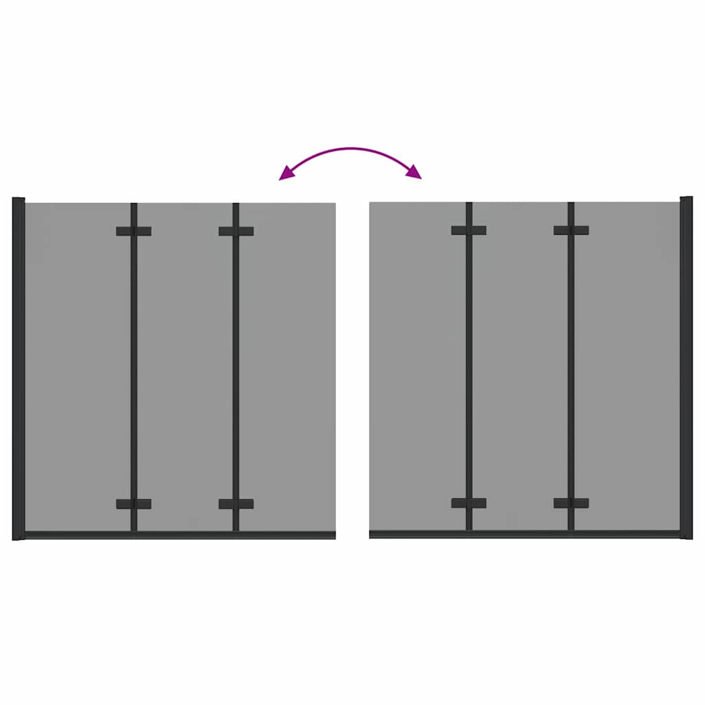 vidaXL Shower Enclosure Black 130 x 138 cm ESG Glass and Aluminium