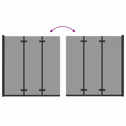 vidaXL Shower Enclosure Black 130 x 138 cm ESG Glass and Aluminium