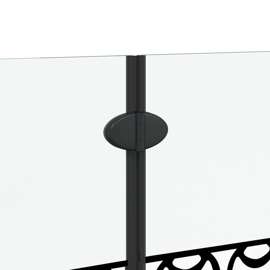 Shower Enclosure Black and Transparent 130 x 130 cm Tempered Glass