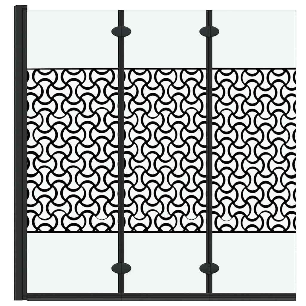 Shower Enclosure Black and Transparent 130 x 130 cm Tempered Glass