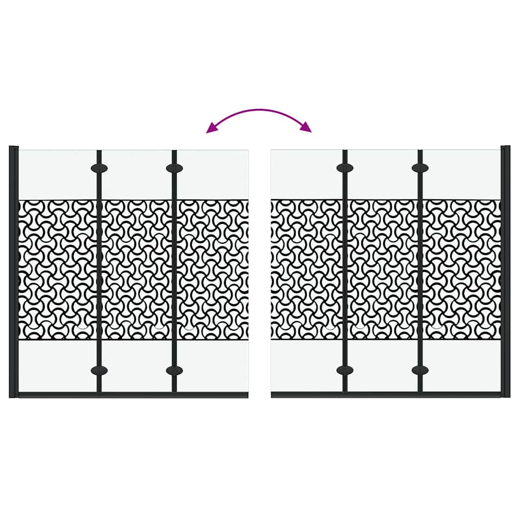 Shower Enclosure Black and Transparent 130 x 130 cm Tempered Glass
