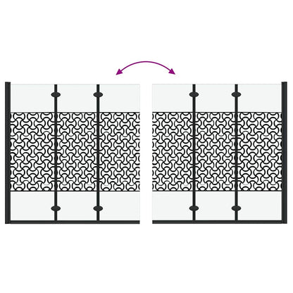 Shower Enclosure Black and Transparent 130 x 130 cm Tempered Glass