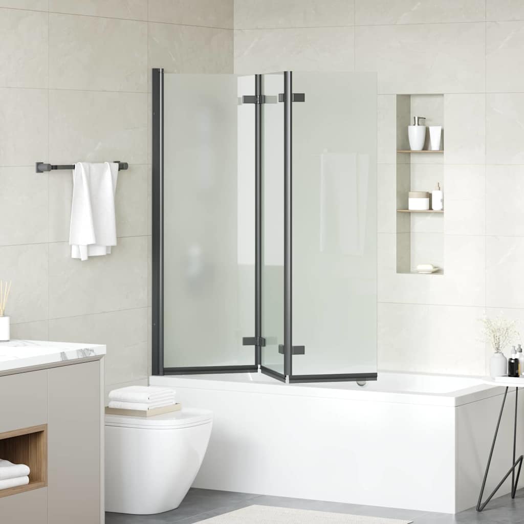 vidaXL Shower Enclosure Black 130 x 138 cm ESG Glass and Aluminium