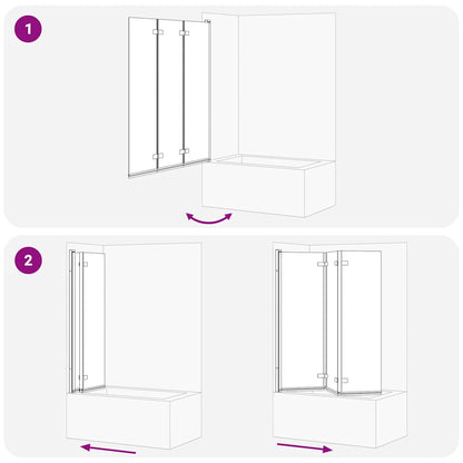 vidaXL Shower Enclosure Black 130 x 138 cm ESG Glass and Aluminium