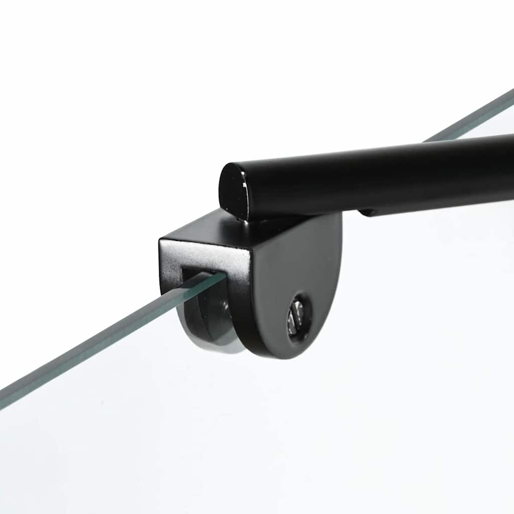 vidaXL Bath Shower Screen Black and Transparent 116 x 68 x 128 cm