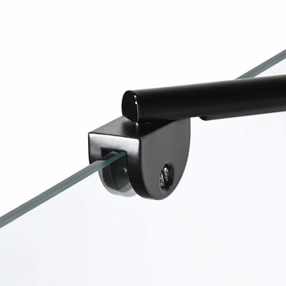 vidaXL Bath Shower Screen Black and Transparent 116 x 68 x 128 cm