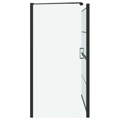 vidaXL Bath Shower Screen Black and Transparent 116 x 68 x 128 cm