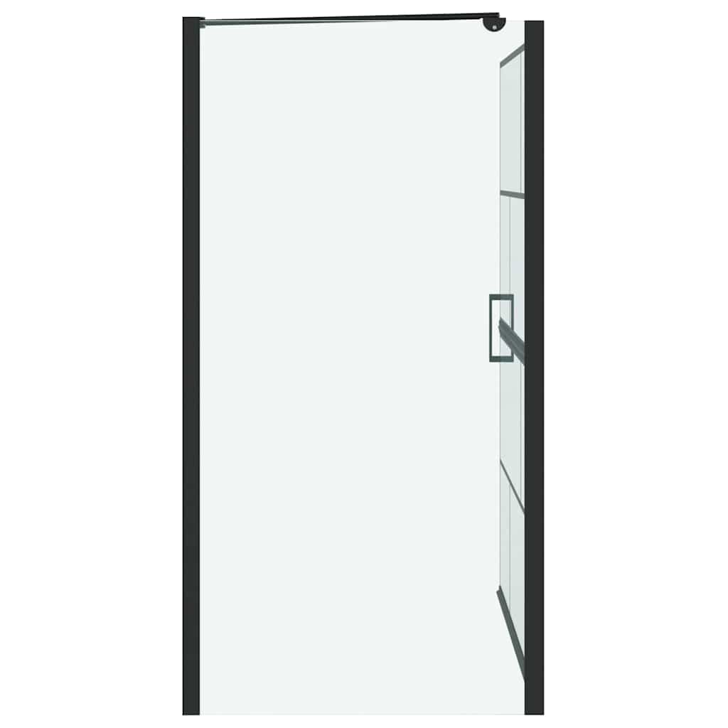 vidaXL Bath Shower Screen Black and transparent 100 x 67 x 129.5 cm