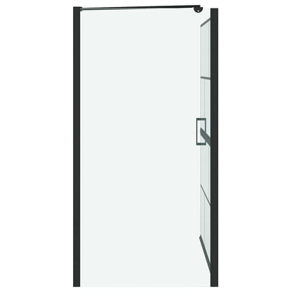 vidaXL Bath Shower Screen Black and transparent 100 x 67 x 129.5 cm