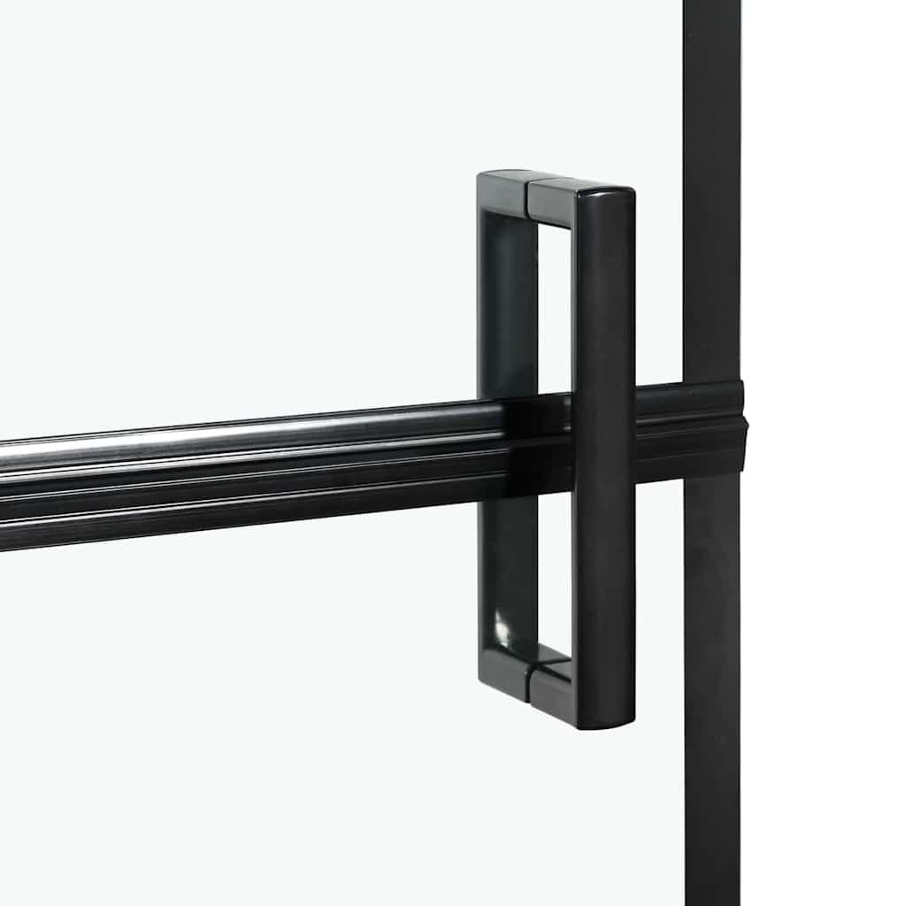 vidaXL Bath Shower Screen Black and transparent 80 x 67 x 129.5 cm