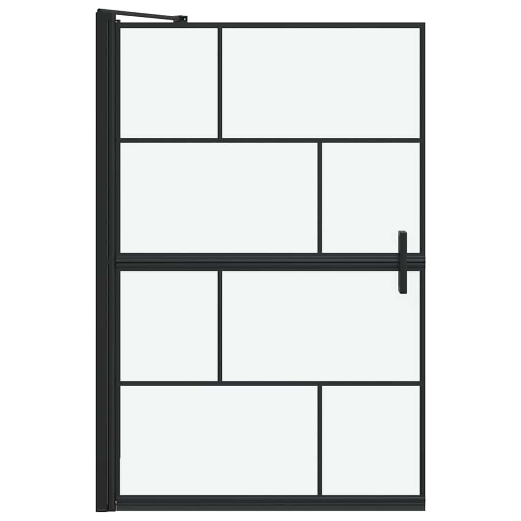 vidaXL Bath Shower Screen Black and transparent 80 x 67 x 129.5 cm