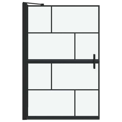 vidaXL Bath Shower Screen Black and transparent 80 x 67 x 129.5 cm