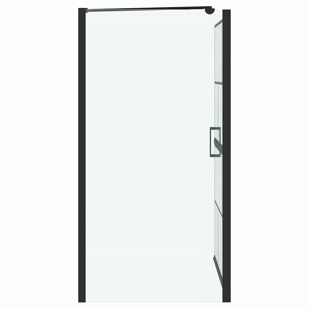 vidaXL Bath Shower Screen Black and transparent 80 x 67 x 129.5 cm