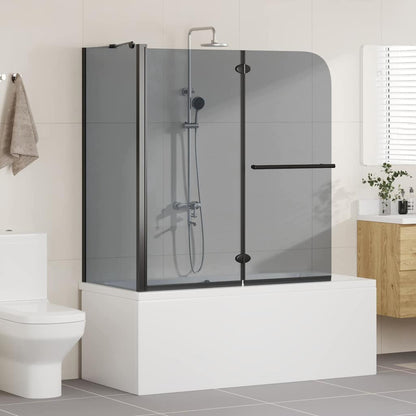 vidaXL Bi-Folding Shower Enclosure Dark Transparent 120 x 67 x 129 cm