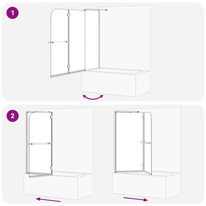 vidaXL Bi-Folding Shower Enclosure Dark Transparent 120 x 67 x 129 cm