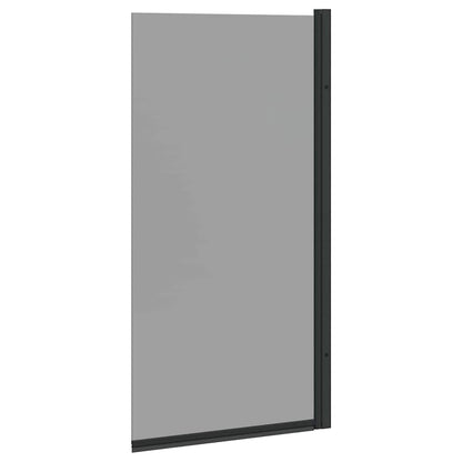 vidaXL Bath Shower Screen Manual Black 68 x 130 cm Tempered Glass