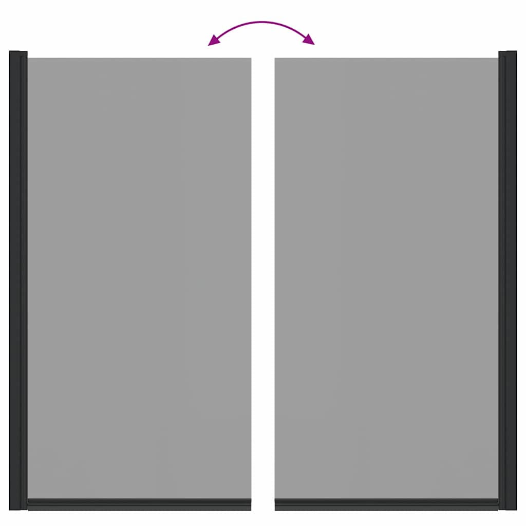 Bath Shower Screen Manual Black 68 x 130 cm Tempered glass