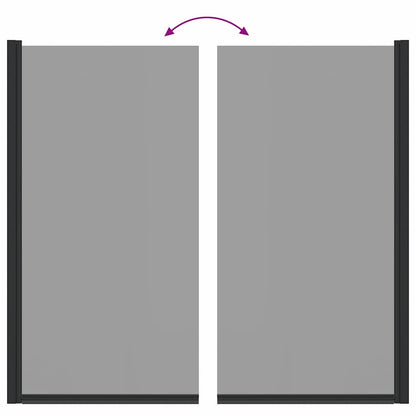 Bath Shower Screen Manual Black 68 x 130 cm Tempered glass