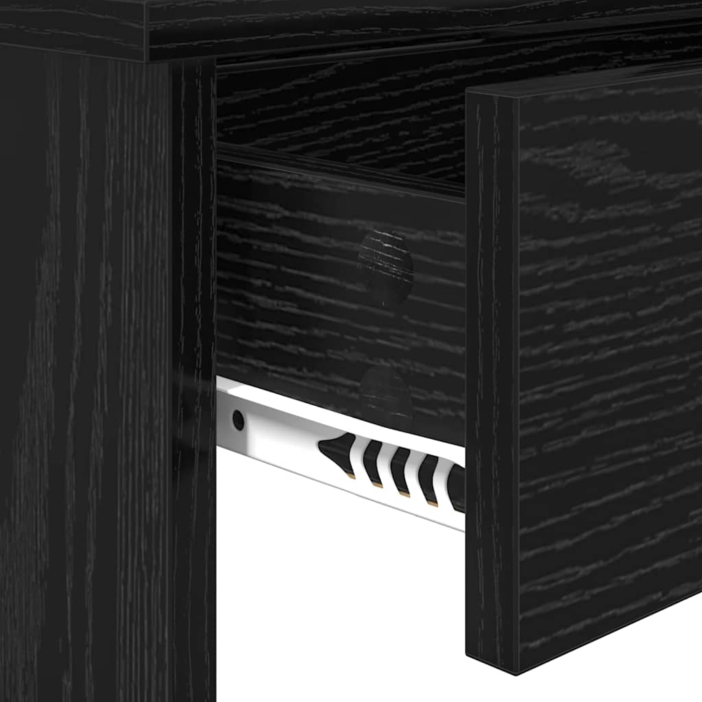 vidaXL Dressing Table with Mirror Black Oak 96 x 39 x 142 cm