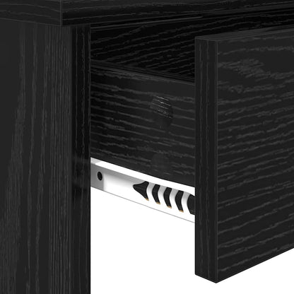 vidaXL Dressing Table with Mirror Black Oak 96 x 39 x 142 cm