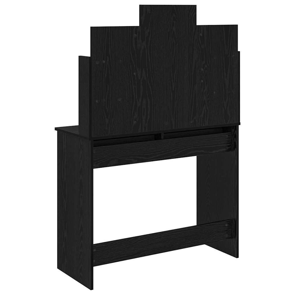 vidaXL Dressing Table with Mirror Black Oak 96 x 39 x 142 cm