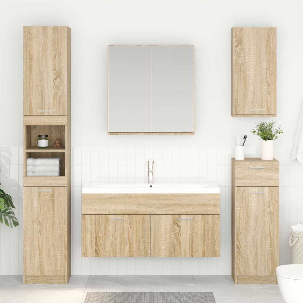 vidaXL Sink cabinet with Storage with Door Sonoma Oak Engineered Wood