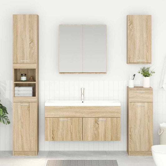 vidaXL Sink cabinet with Storage with Door Sonoma Oak Engineered Wood