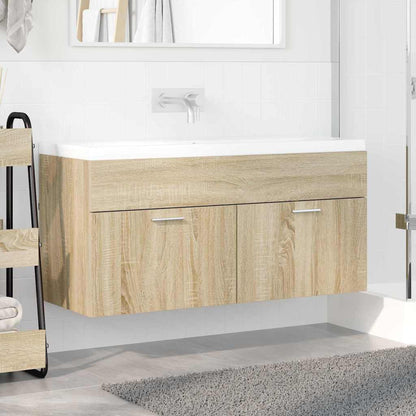 vidaXL Sink cabinet with Storage with Door Sonoma Oak Engineered Wood