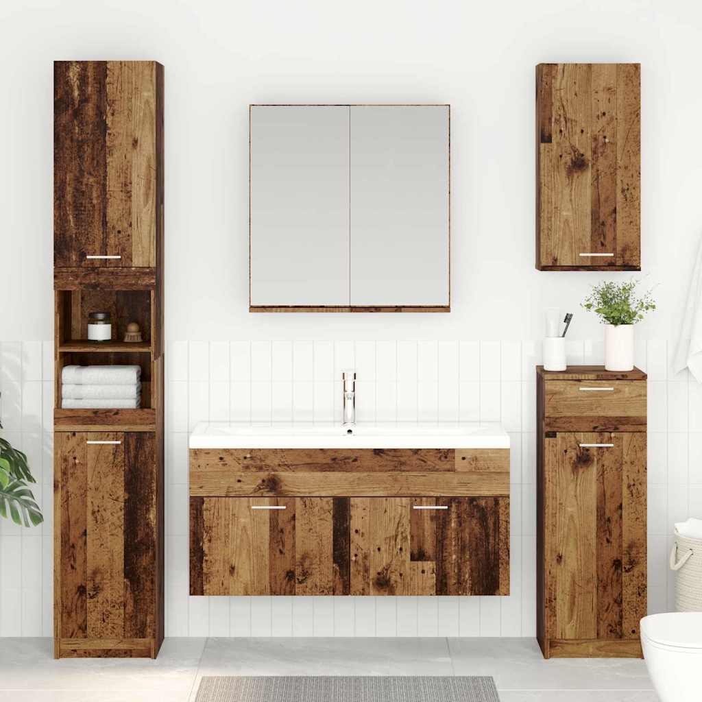 vidaXL Sink cabinet with Storage with Door Old Wood Engineered Wood
