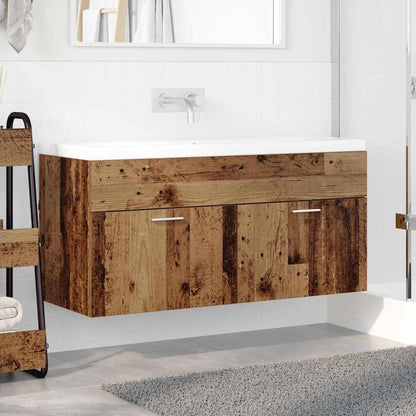 vidaXL Sink cabinet with Storage with Door Old Wood Engineered Wood