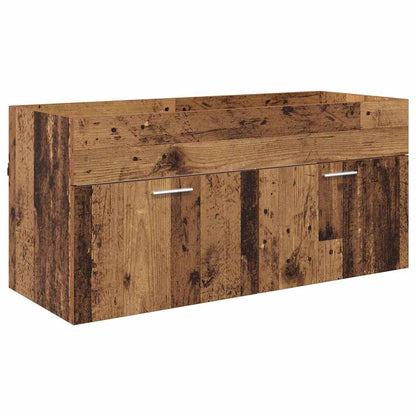 vidaXL Sink cabinet with Storage with Door Old Wood Engineered Wood