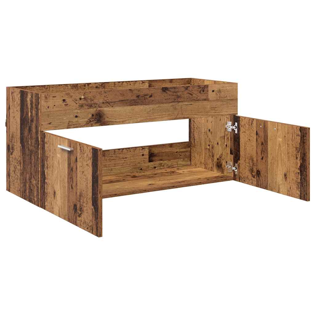 vidaXL Sink cabinet with Storage with Door Old Wood Engineered Wood