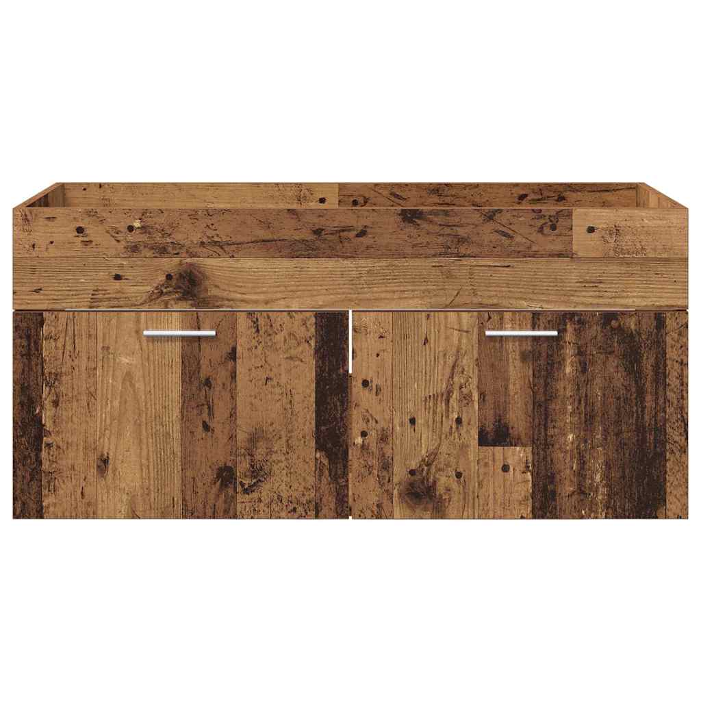vidaXL Sink cabinet with Storage with Door Old Wood Engineered Wood